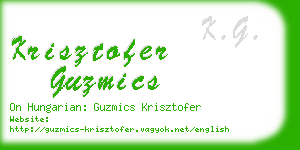 krisztofer guzmics business card